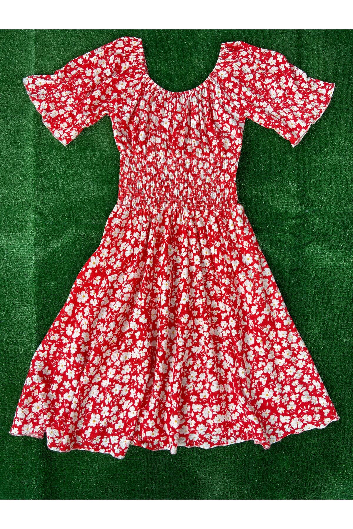 Kadın Çiçek Desenli Gipeli Elbise